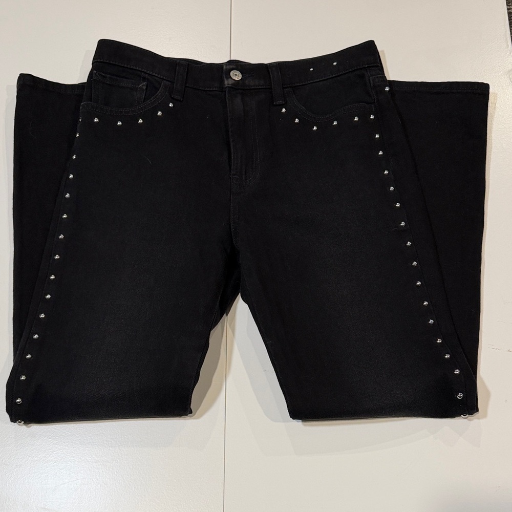 GAP Black Straight Leg Jeans with Silver Studs
